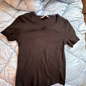 H&M Girls Black Baby Tee Size 20 LIKE NEW